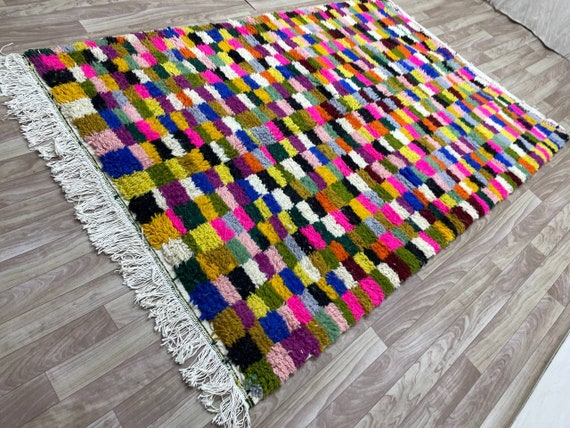 Colorful Moroccan Rug - Custom Fabulous Boujaad Rug - 8x10 Beni Ourain Rug - Handmade Rug - Berber Rug - Traditional Moroccan Carpet