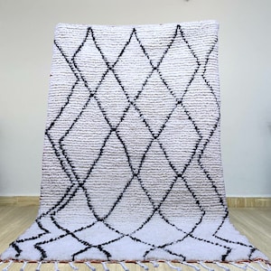 Handmade Moroccan Checkered Rug - Black and Off-White Berber Checkerboard rug