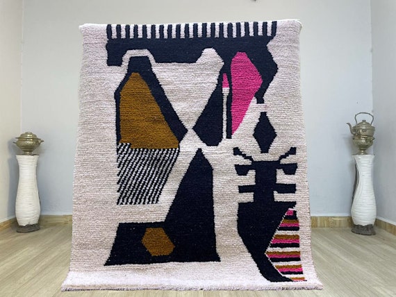 Moroccan rug ivory , Solid creamy rug, Plain cream rug, Wool berber rug ,Beni ourain rug, Custom rug , Handmade rug , Moroccan colorful rug
