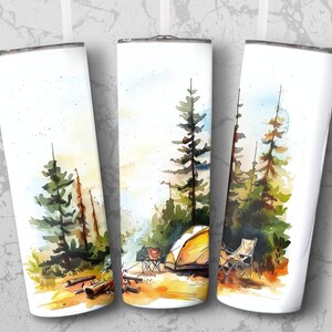 Camping Tumbler Wrap | Perfect Gift for Camping Enthusiasts | 20 oz Skinny Tumbler Sublimation Design | Instant Download PNG