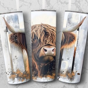Highland Cow Baby Wrap for 20oz Skinny Tumbler - Cute Sublimation Design, Instant Download