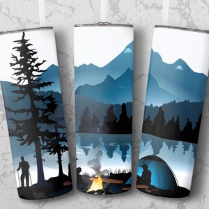 Camp Life Tumbler Wrap | Perfect for Camping Enthusiasts | 20 oz Skinny Tumbler Sublimation Design | Instant Download PNG