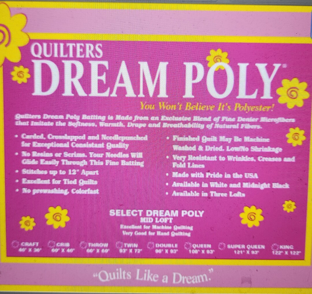 Quilters Dream Poly Select Loft Batting Rolls Etsy