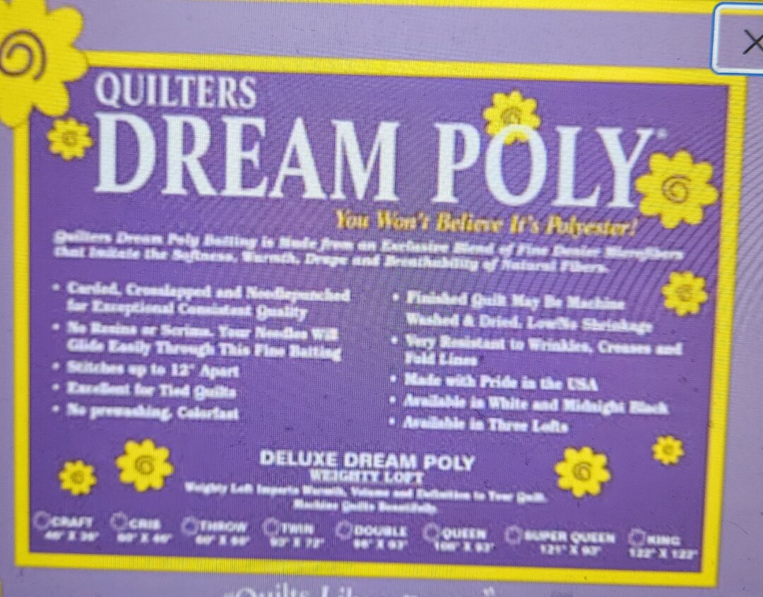 Quilters Dream Poly Deluxe Loft Batting Rolls FREE SHIPPING Etsy