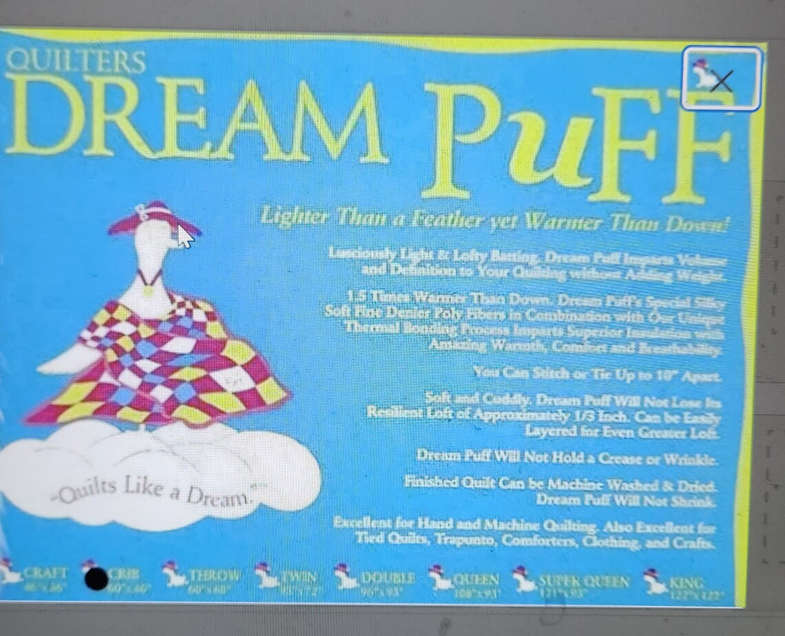 Quilters Dream Puff Batting Rollfree SHIPPING Etsy