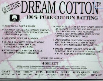 Quilters Dream Batting Natural Select Loft Cotton Roll FREE SHIPPING
