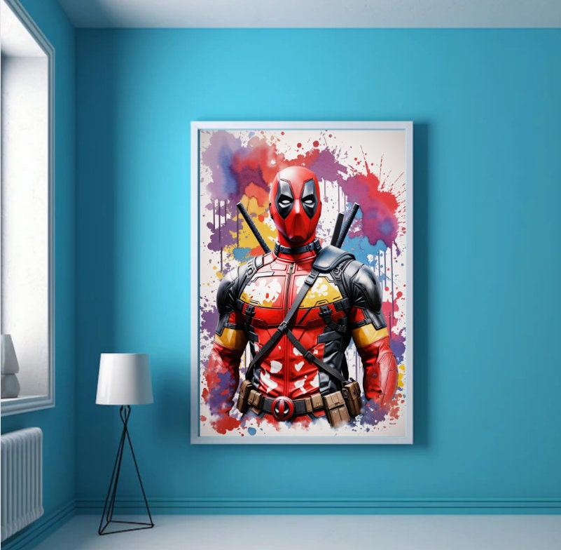 Deadpool Printable Painting.deadpool Super Hero Posterdigital - Etsy