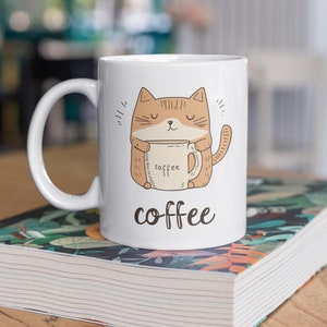 Cat Coffee Mug Unique Gift for Cat Lovers | Ideal Mug for Coffee Enthusiasts | Perfect Cat Mug Gift for Her | Cute Cat Coffee Mug Funny Cat