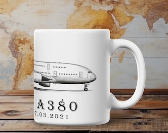 Mug avion Airbus A380 cadeau aviation Mug avion Airbus A380 | Mug avion AirbusA380 cadeau A380 passionné d'aviation idée cadeau A 380