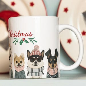 Dog Christmas Mug | Christmas Dog Coffee Mug | Dog Owner Mug Gift Christmas | Paw Mug Christmas Dog Festive Coffee Cup | Christmas Dogs Mug