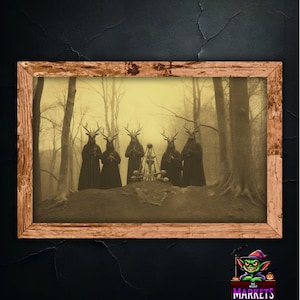 Wald Druide Vintage Gothic Foto - Gothic Druide Zauberer im Wald - Vintage Fotografie