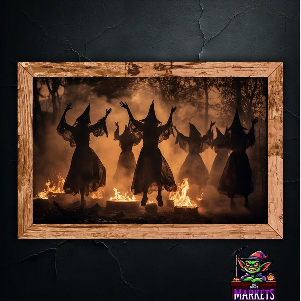 Photo vintage fantaisie des sorcières des bois - Danse des sorcières de la forêt