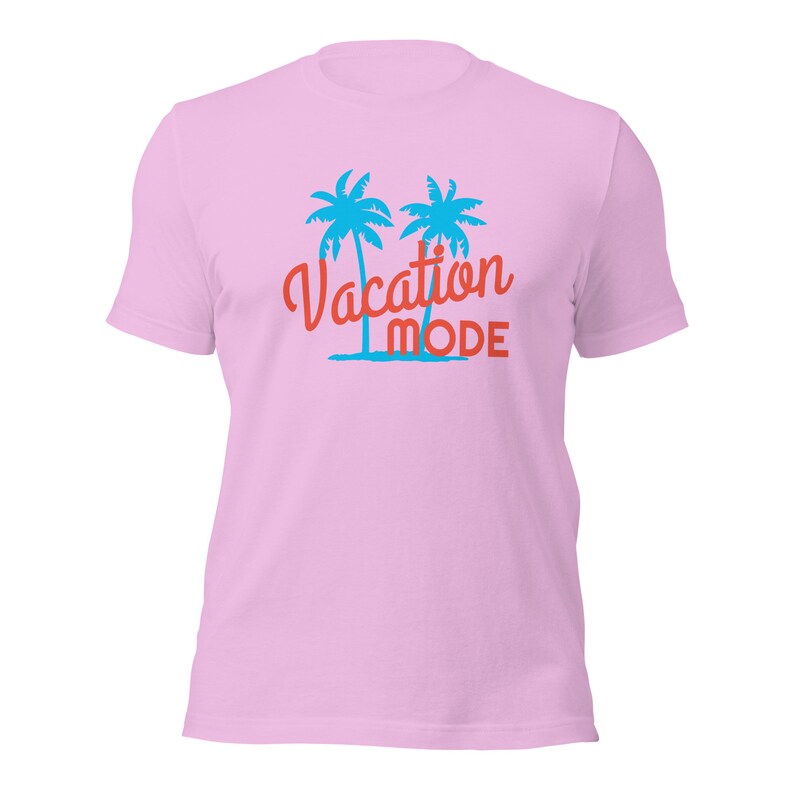 MODO VACACIONES Camiseta gráfica unisex de manga corta viaje regalo Lilac