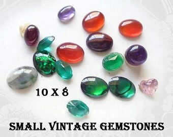 Gemstone Cabochons 10 x 8 and Smaller Carnelian, Moss Agate, Paua Shell, and more