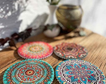 Mandala Untersetzer Set, Orientalisch  / 4 Stück