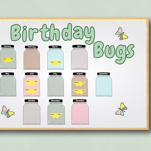 Firefly Birthday Display | Birthday Chart | Classroom Display | Nature Themed