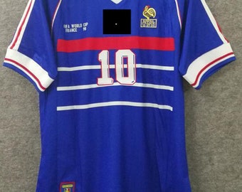 1998 ZIDANE #10 France Home Retro Soccer Jersey