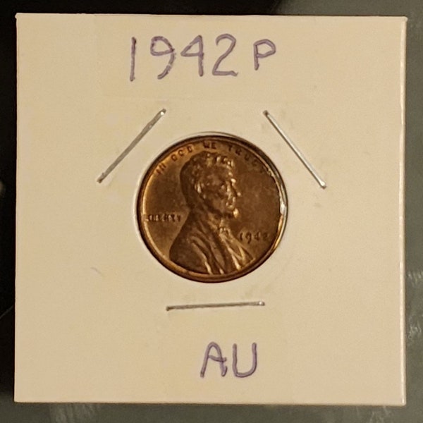 1942P Lincoln Wheat Penny, About uncirculated condition