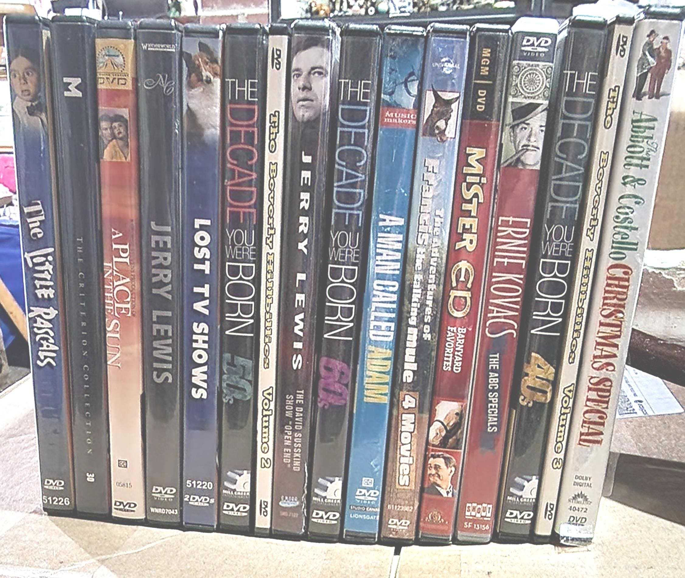 Collection of classic Black & White movies and TV shows on DVD.