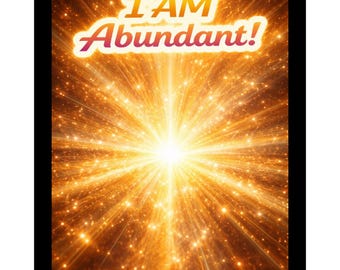 I AM Abundant PNG Sticker | Motivational Affirmation (Digital Download)