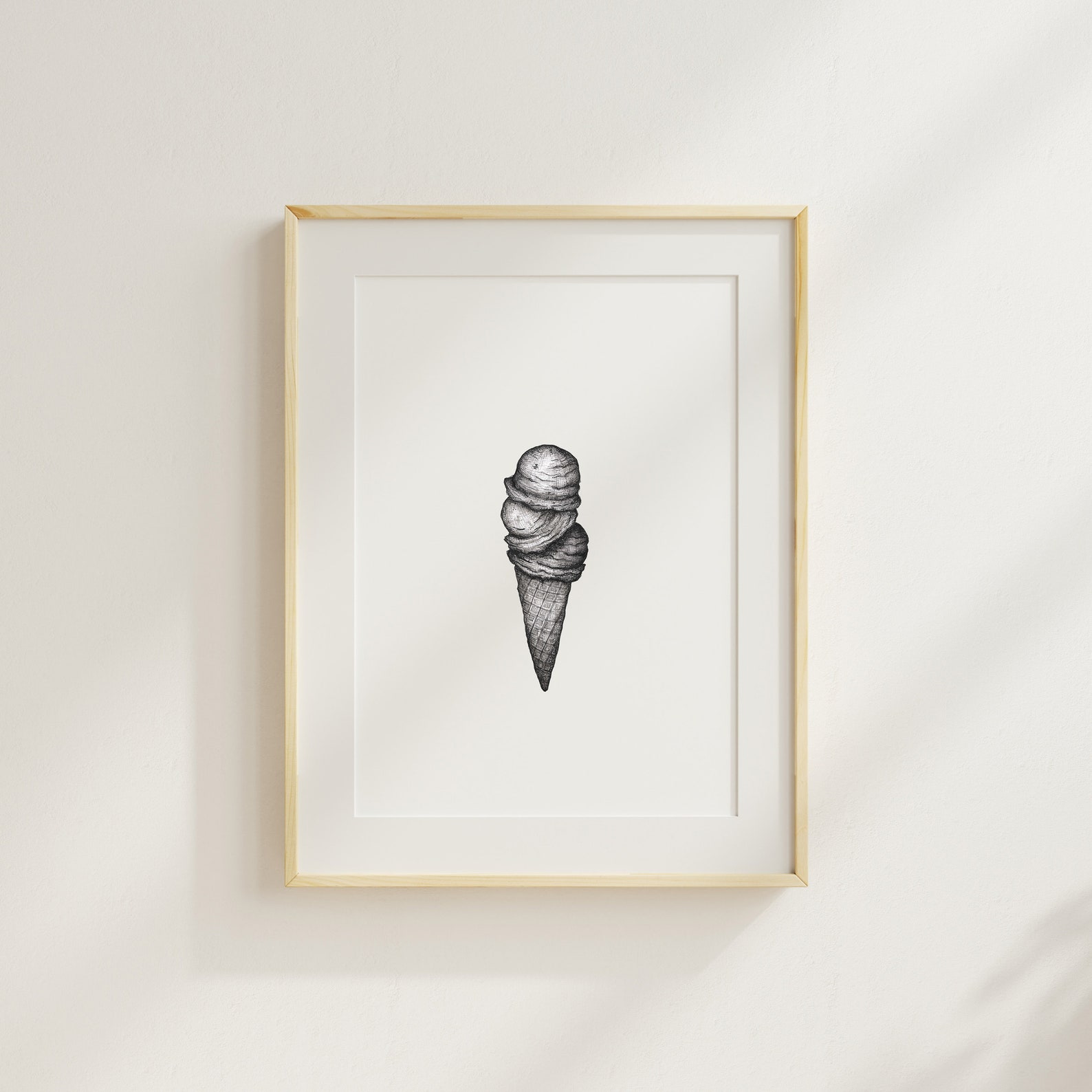 Ice Cream Cone Art Print | Summer Vibes Home Decor | Whimsical Fun Art ...