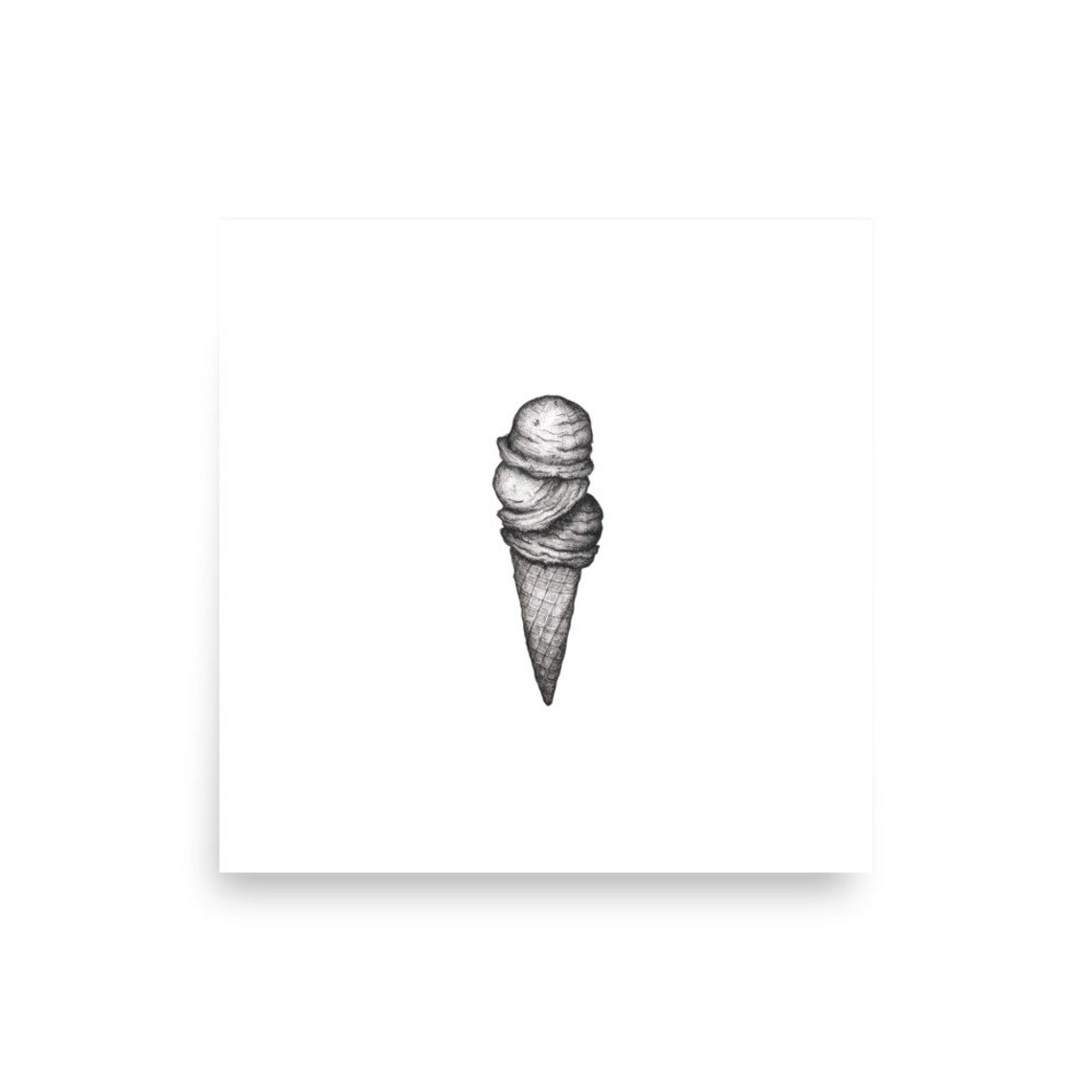 Ice Cream Cone Art Print | Summer Vibes Home Decor | Whimsical Fun Art ...