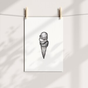 Ice Cream Cone Art Print | Summer Vibes Home Decor | Whimsical Fun Art ...
