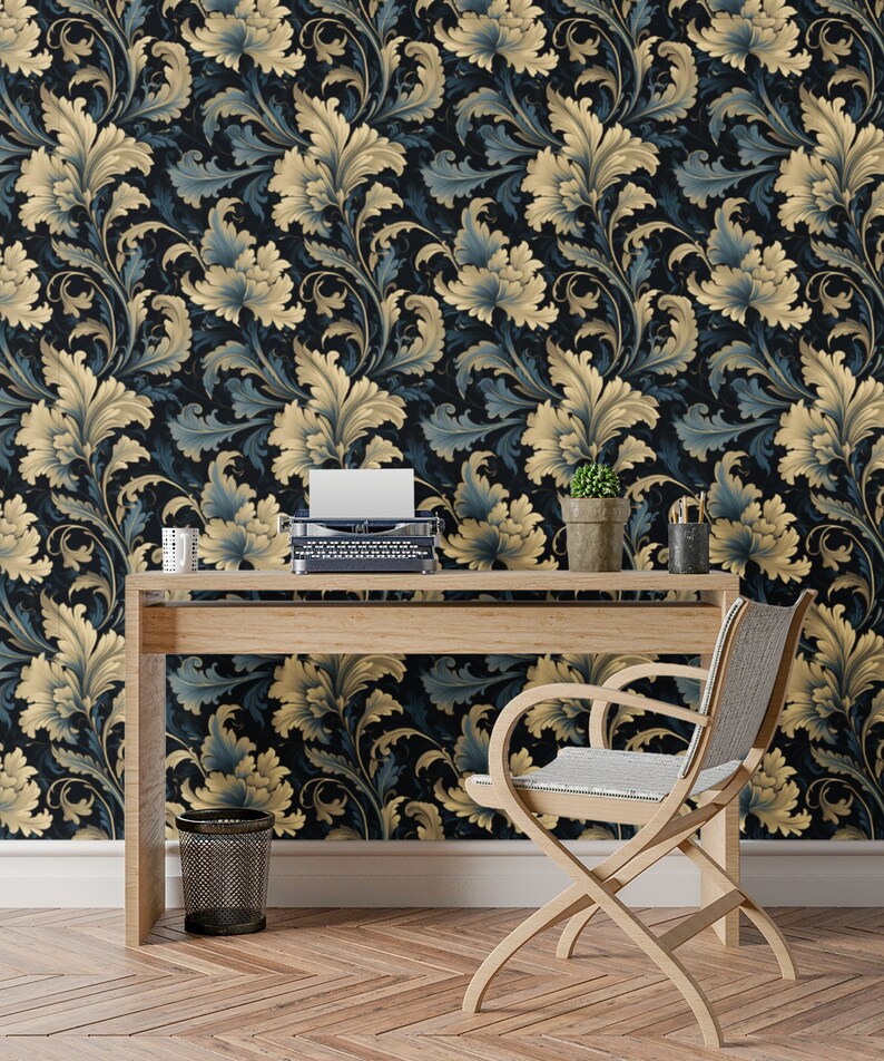 Victorian Style Wallpaper / Filigree Wallpaper / Vintage Style