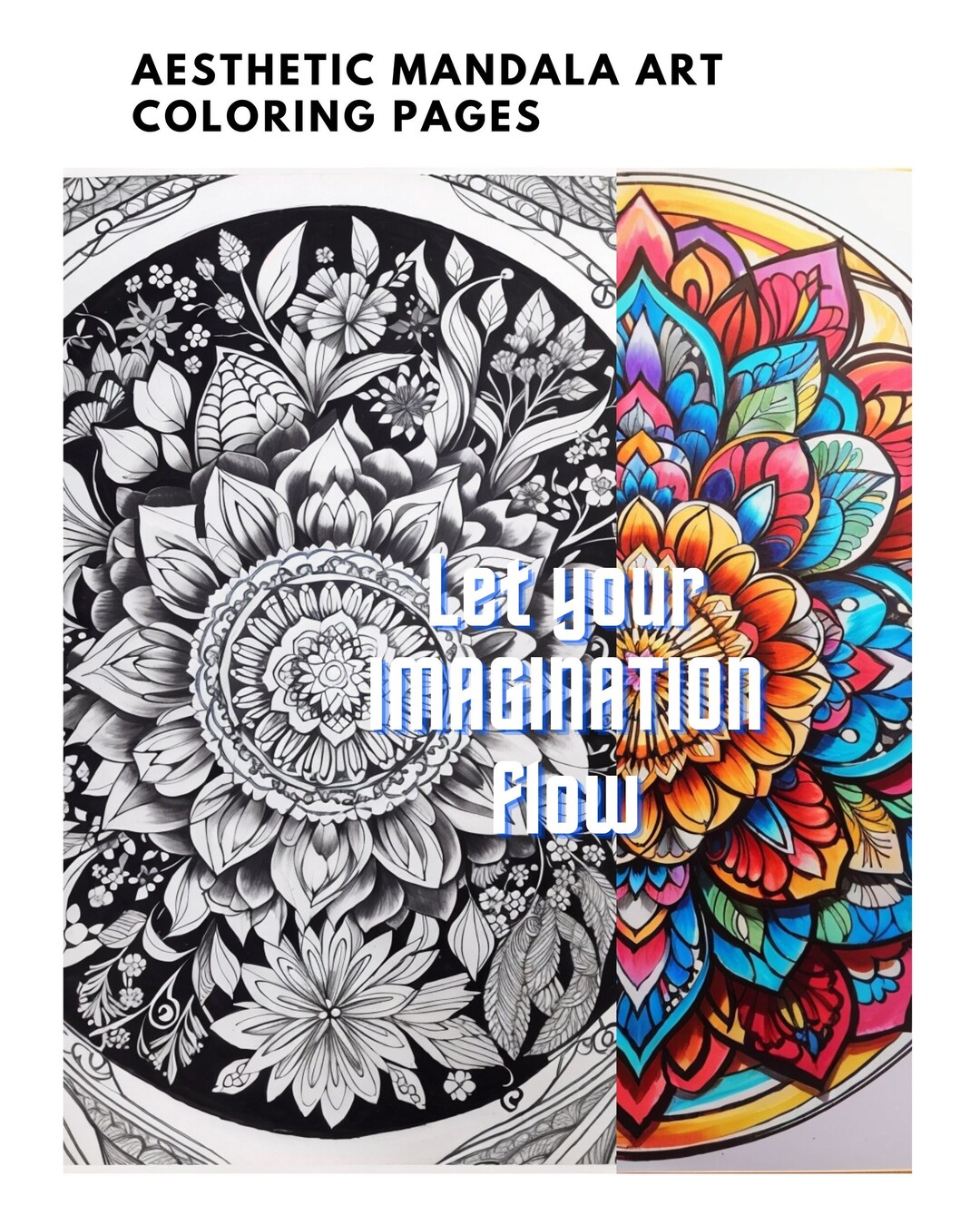 Beautiful Aesthetic Mandala Coloring Pages for You: Printable - Etsy