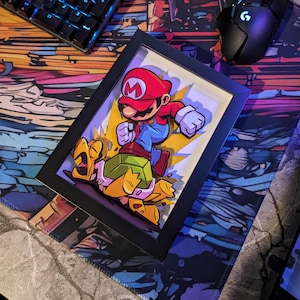 Super Mario vs Turtle  3D diorama