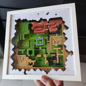 Zelda Hyrule Mappa 3D Shadow Box