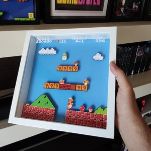 Super Mario Bros 1 alternatieve 3D Shadow Box