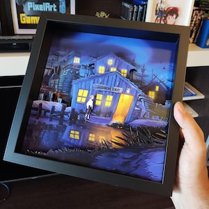 Scatola delle ombre 3D di Monkey Island Scumm Bar