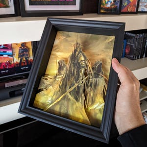 Scatola delle ombre 3D del Re Stregone di Angmar e Nazgul