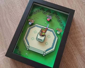 Zelda A Link to the Past 3D diorama 15x20cm