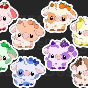 Kawaii Cow Stickers | Decor, Crafting & Scrapbooking, Fun Printable Designs