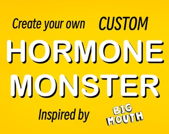 custom Big Mouth Hormone Monster digital portrait digital download