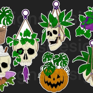 Halloween Skull Plant Stickers | Decor, Crafting & Scrapbooking, Fun Printable Designs