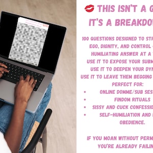 Femdom session tool for online clients and private training. Perfect for subs who want to obey, confess, or gift their domme.