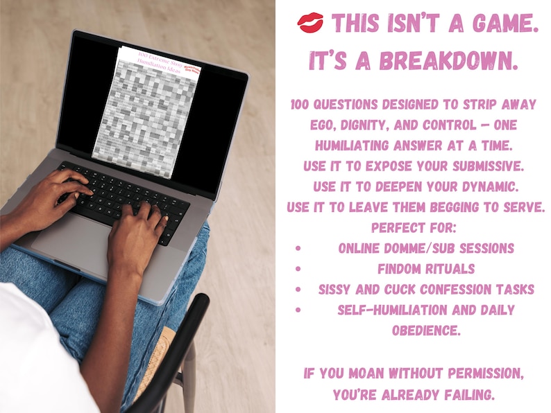 Femdom session tool for online clients and private training. Perfect for subs who want to obey, confess, or gift their domme.