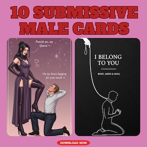 Femdom Submissive Male Cards, Love Letter for Domme - Mistress Obedience Kink - Dominatrix Rules - Domination Humiliation Sissy and Cuckold