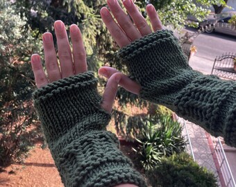 Fairycore Khaki Fingerless Gloves
