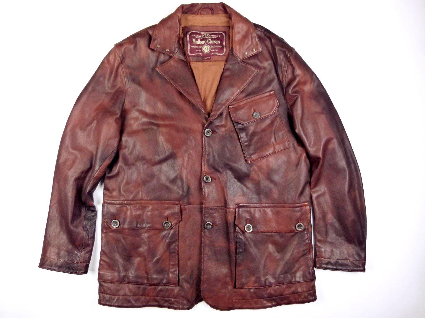 Marlboro Classics レザージャケット Vintage Marlboro Classics Brown Leather Jacket Size XL (DUTY FREE