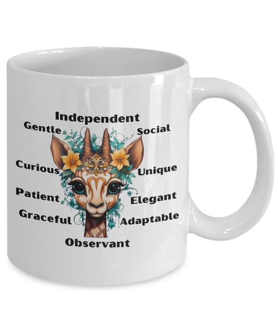 Giraffe Coffee Mug, Giraffe Cup, Giraffe Gift, Giraffe Cute, Giraffe Mug,  Giraffe Adjectives