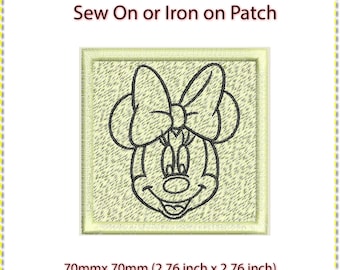 Minnie Mouse Patch: Sew On or Iron On (2.5 inches)