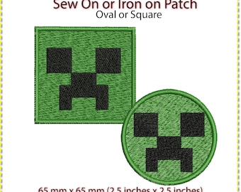 Minecraft Creeper Patch, Sew On or Iron On (2.6 inches)
