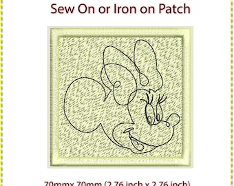 Minnie Mouse Patch: Sew On or Iron On (2.5 inches)