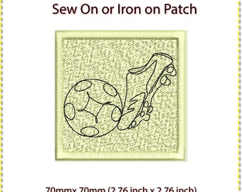 Football Soccer Patch: Sew On or Iron On (2.5 inches)