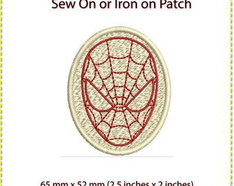 Parchar, coser o planchar. Hombre araña. 65 mm x 40 mm (2,6 pulgadas x 1,5 pulgadas)