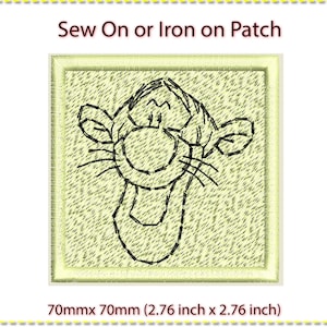 Iron on patches - WINNIE THE POOH WINNIE & TIGGER Disney - yellow -  7,5x6,4cm - Application Embroided badges | Catch the Patch - your store for